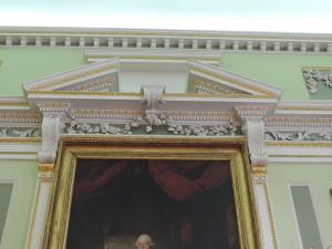 Ballroom Broken Pediment over Portrait of  George III 